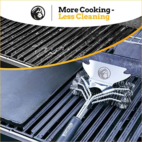 Mountain Grillers Grillbürste mit robusten Borsten und scharfem Schaber - Diese Grill Drahtbürste reinigt Metallgrills ohne Beschädigungen , grillbesteck - 2