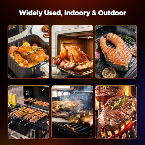 Bluetooth Meat Thermometer Kabellos Grill Fleischthermometer - 30 Meter Anwendungskontrolle hitzebeständig bis 275°C mit optimaler Sensorfunktion geeignet für Küche Outdoor Grillen - 3 Bluetooth Meat Thermometer Kabellos Grill Fleischthermometer - 30 Meter Anwendungskontrolle hitzebeständig bis 275°C mit optimaler Sensorfunktion geeignet für Küche Outdoor Grillen - 3