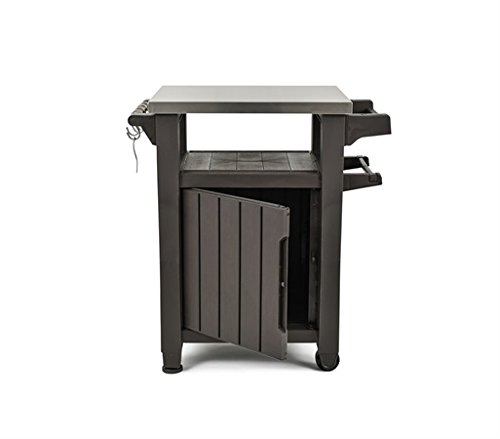 Keter BBQ Beistelltisch Unity, Graphit, L 70 x B 54 x H 90 cm, wetterfest, Arbeitsplatte aus Edelstahl, Outdoor Sideboard, perfekt für das Grillen im Frühling - 2 Keter BBQ Beistelltisch Unity, Graphit, L 70 x B 54 x H 90 cm, wetterfest, Arbeitsplatte aus Edelstahl, Outdoor Sideboard, perfekt für das Grillen im Frühling - 2