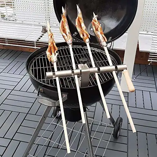 SCHILLING Fischgrilltechnik/Steckerlfisch Halter/Grillrost/Holzspieße / 4 Fische - 4