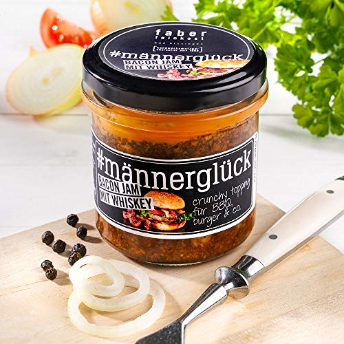 Speckmarmelade mit Whisky, Männerglück aus dem Hause Faber Feinkost, 140g - 0 Speckmarmelade mit Whisky, Männerglück aus dem Hause Faber Feinkost, 140g - 0
