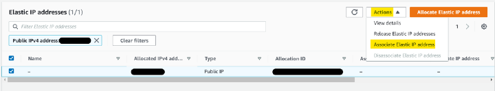 Allocate Elastic IP address