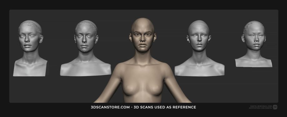 女英雄游戏角色脸部设计-3DCAT实时渲染云平台