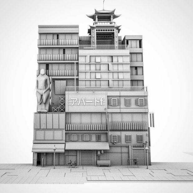 unity渲染的东京街景-建模过程4_3Dcat实时渲染云平台 
