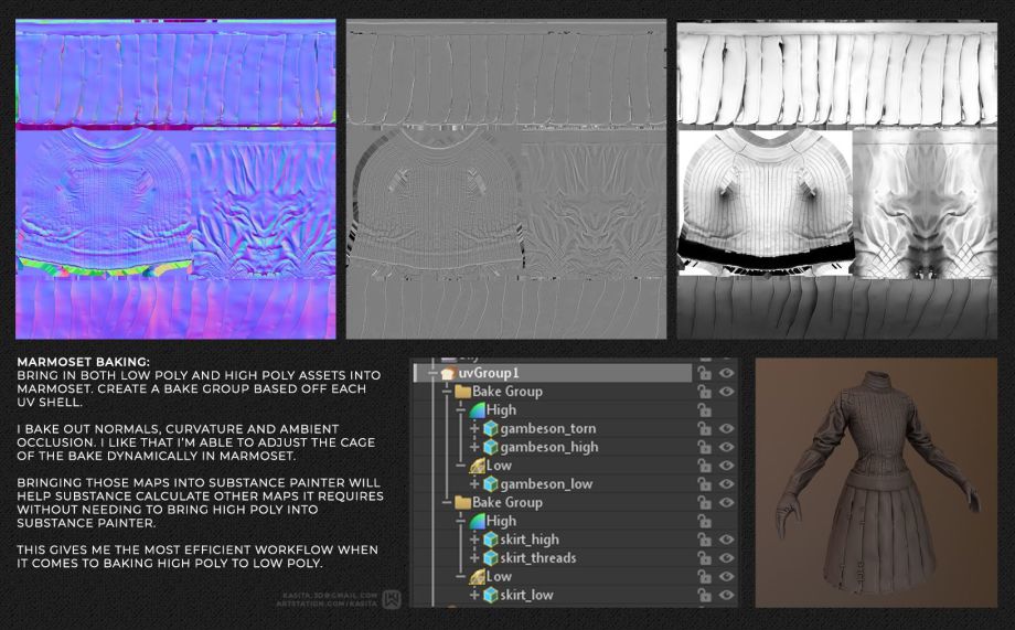 女英雄角色建模烘焙-3DCAT实时渲染云平台