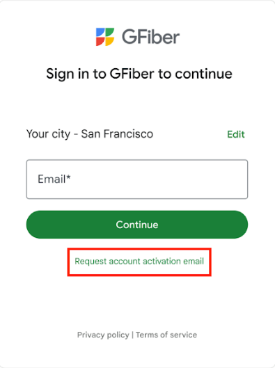 Request Account Activation Email