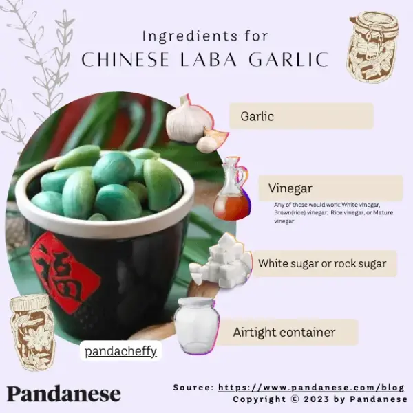 ingredients for Chinese laba garlic