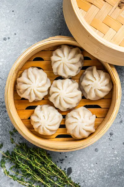 steamed baozi dumplings