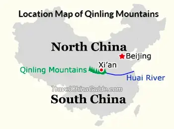 Qin Mountain and the Huai River map