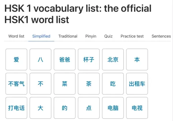 HSK-Vocabulary-Lists-by-HSK-Academy