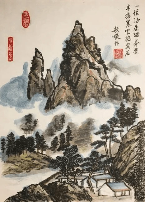 Chinese painting with caligraphy