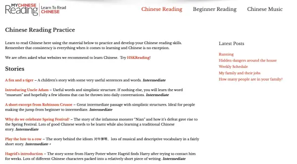 my chinese reading