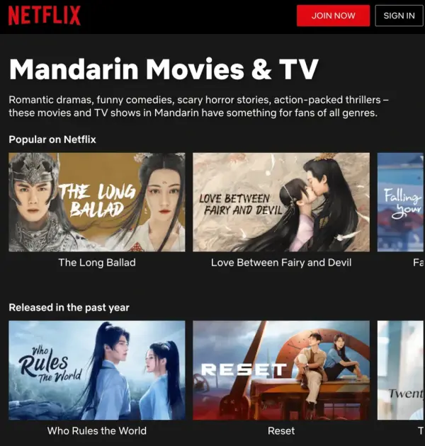Netflixs Mandarin shows