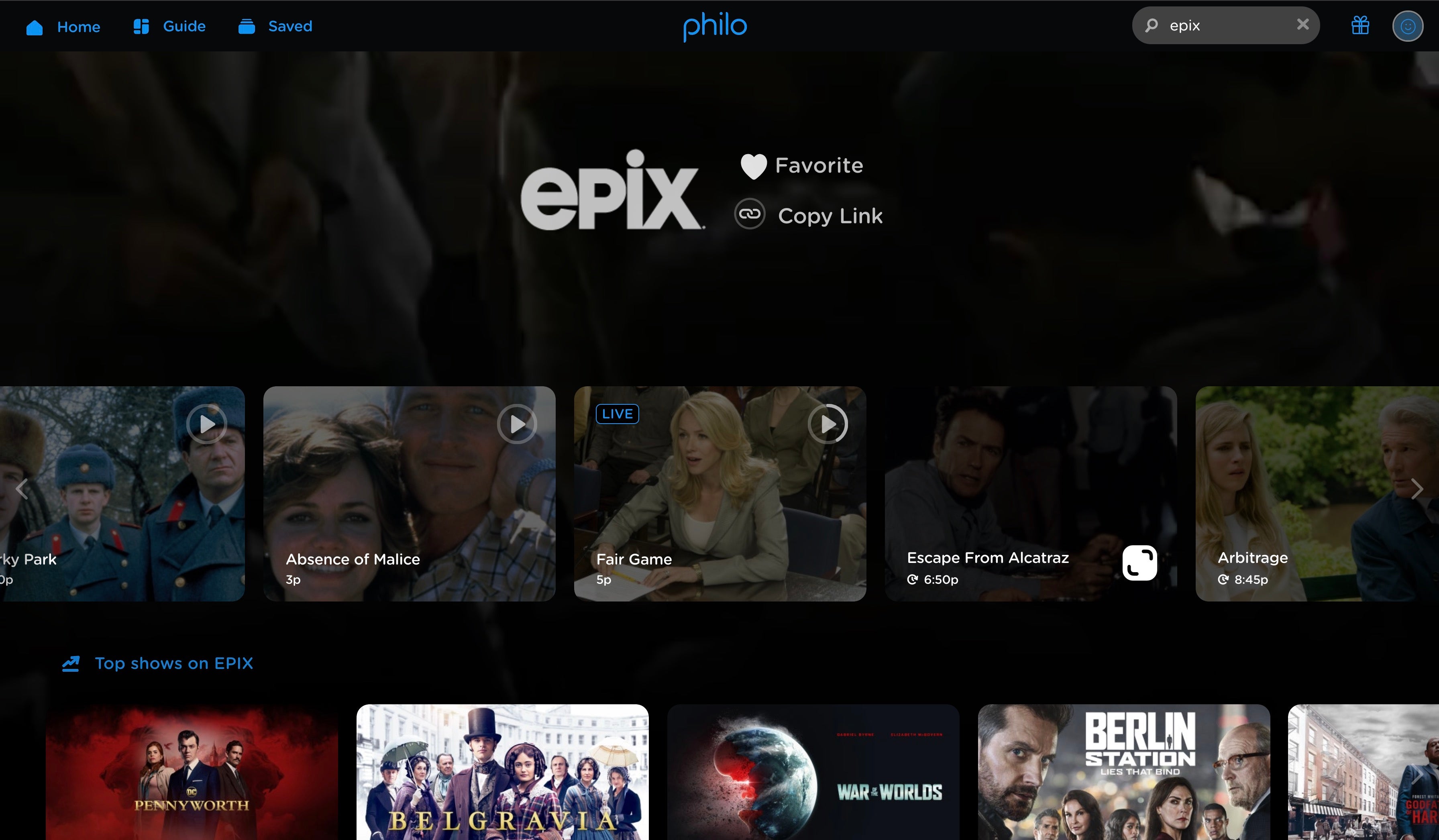 Screenshot web EPIX-profile