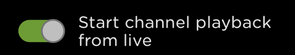 Start channel playback from live