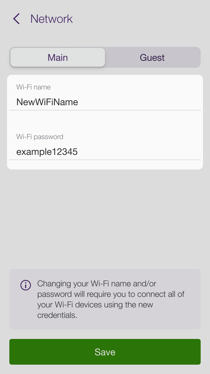 Step 5 - Set a new Wi-Fi name or Wi-Fi password and Save
