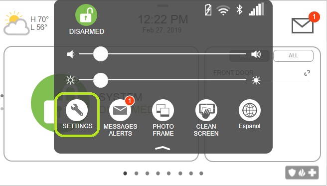 smarthome security partitions setting