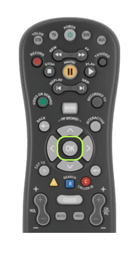 The OK button on the Classic remote is highlighted