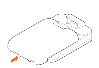 Slide the door back into place, allowing the sensor to power on.