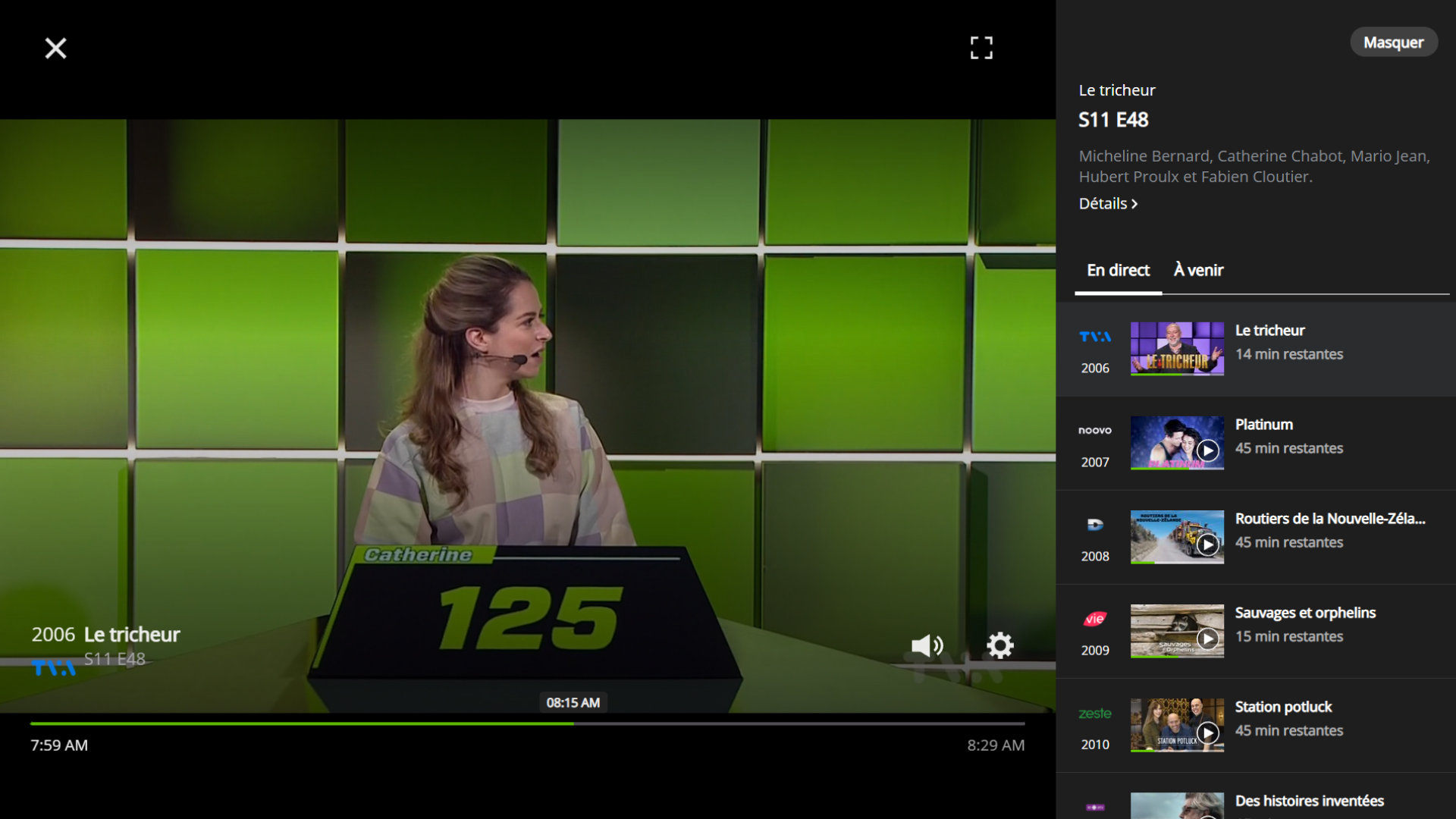 TELUS TVplus live tv screen-FR