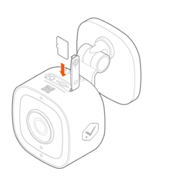 Install an SD card in a V523 or V523x (indoor) model camera