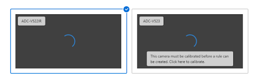 Loading screen for ADC camera and an option at the bottom of the screen to calibrate the camera.