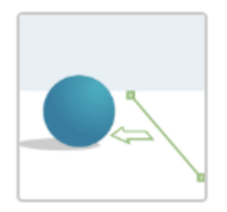 A blue ball (representing an object or person) crossing over a green line to represent how the Tripwire rule works.