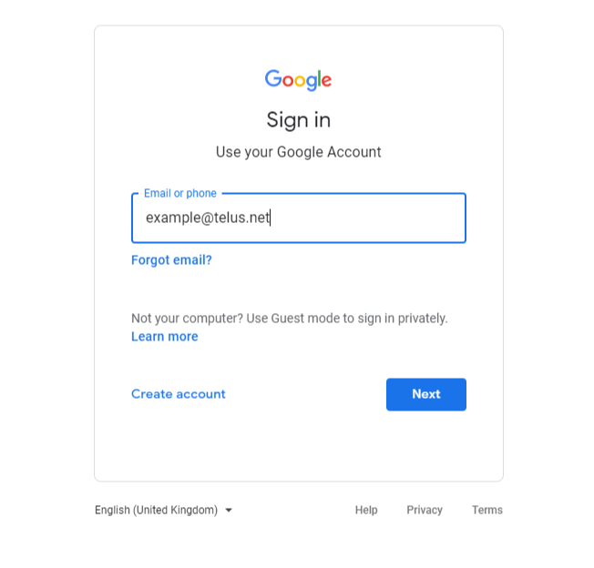 sign into google account