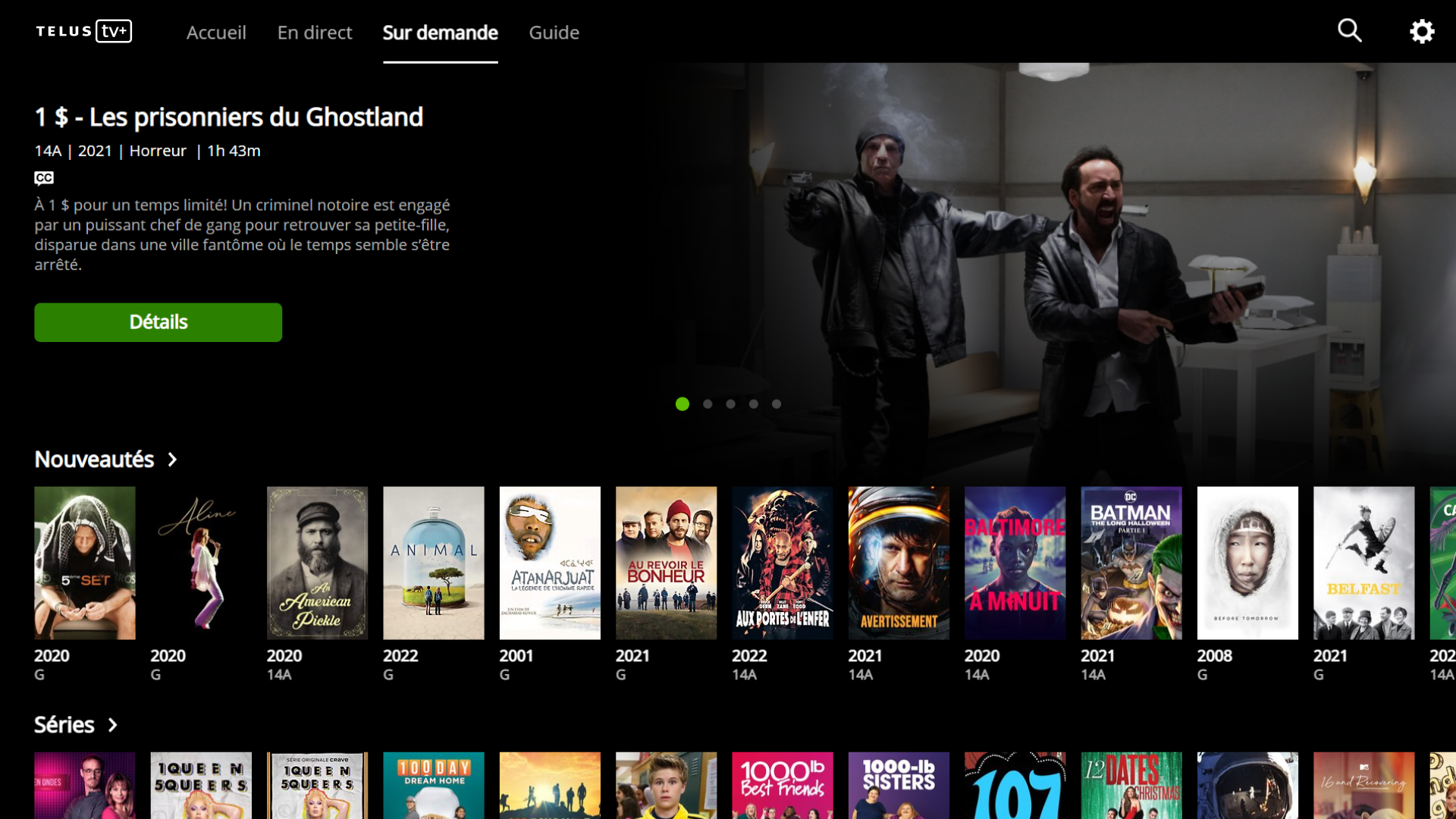 TELUS TVplus on demand tv screen-FR