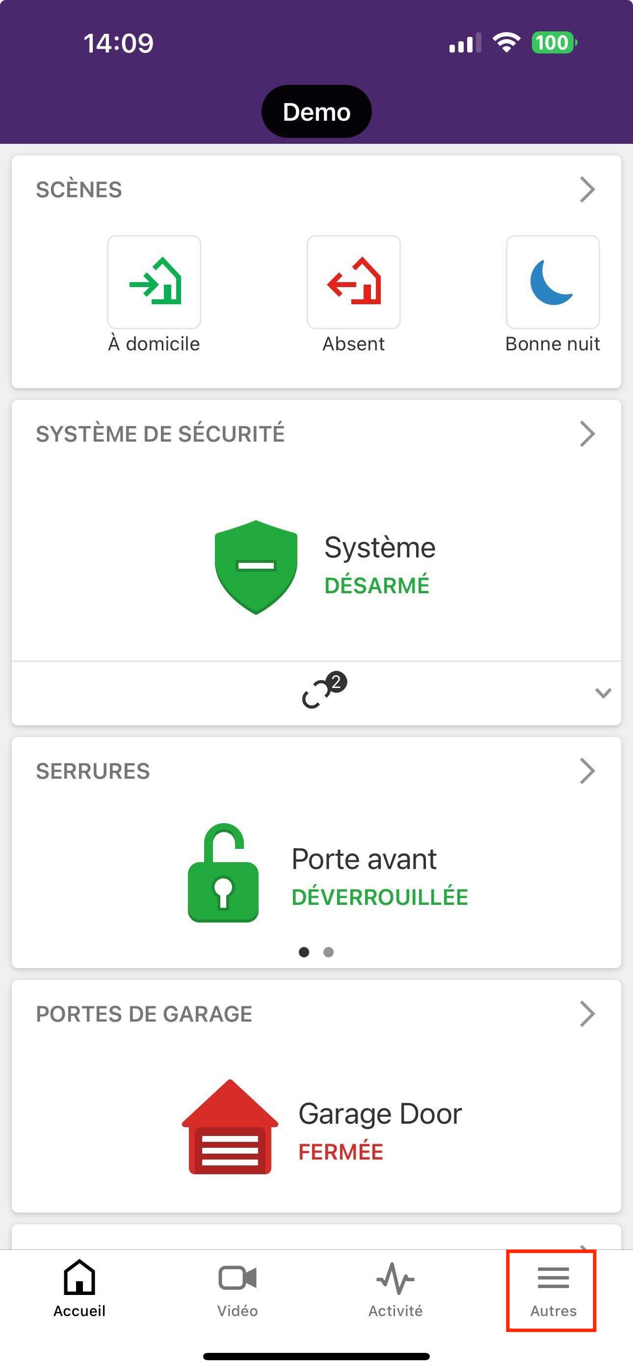 The TELUS SmartHome app and the option 