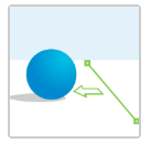 A blue ball (representing an object or person) crossing over a green line to represent how the Tripwire rule works.