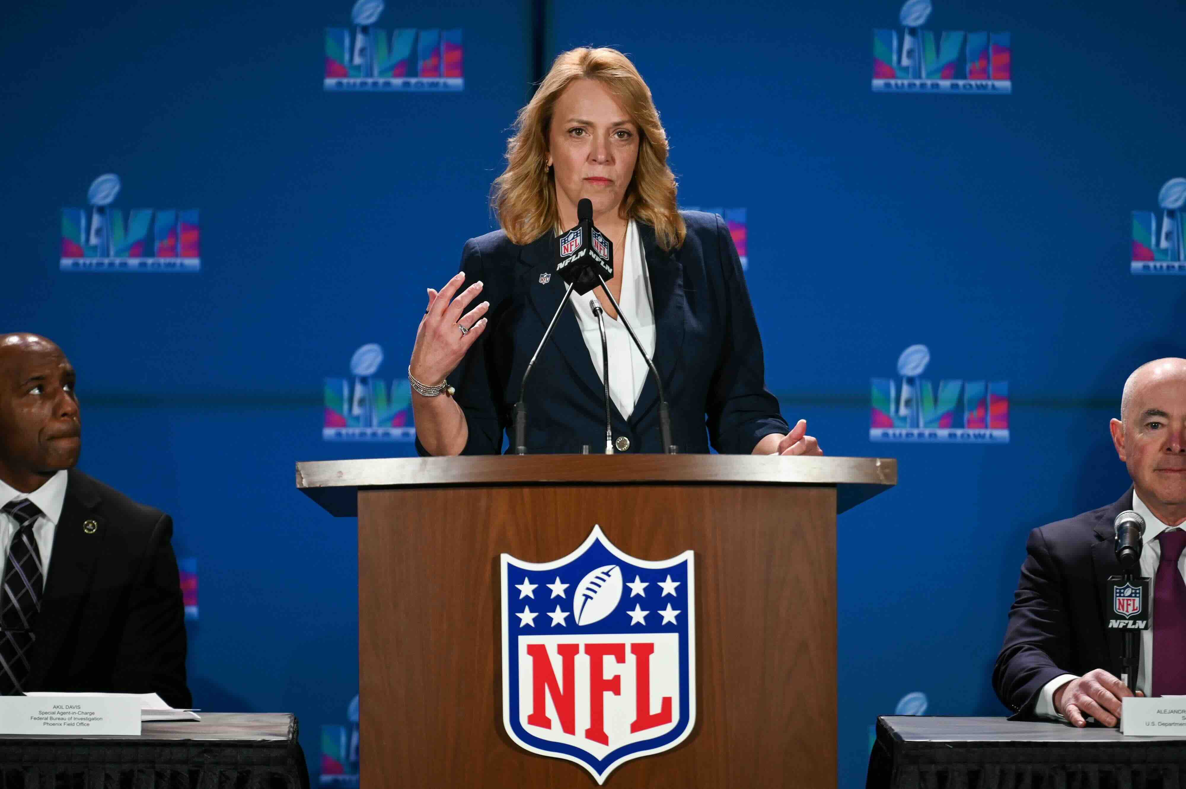 A hero image with Cathy Lanier's NFL post. 