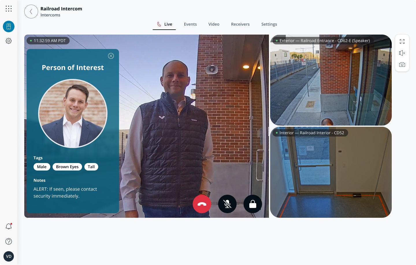 Intercoms Live PoI Event Detail
