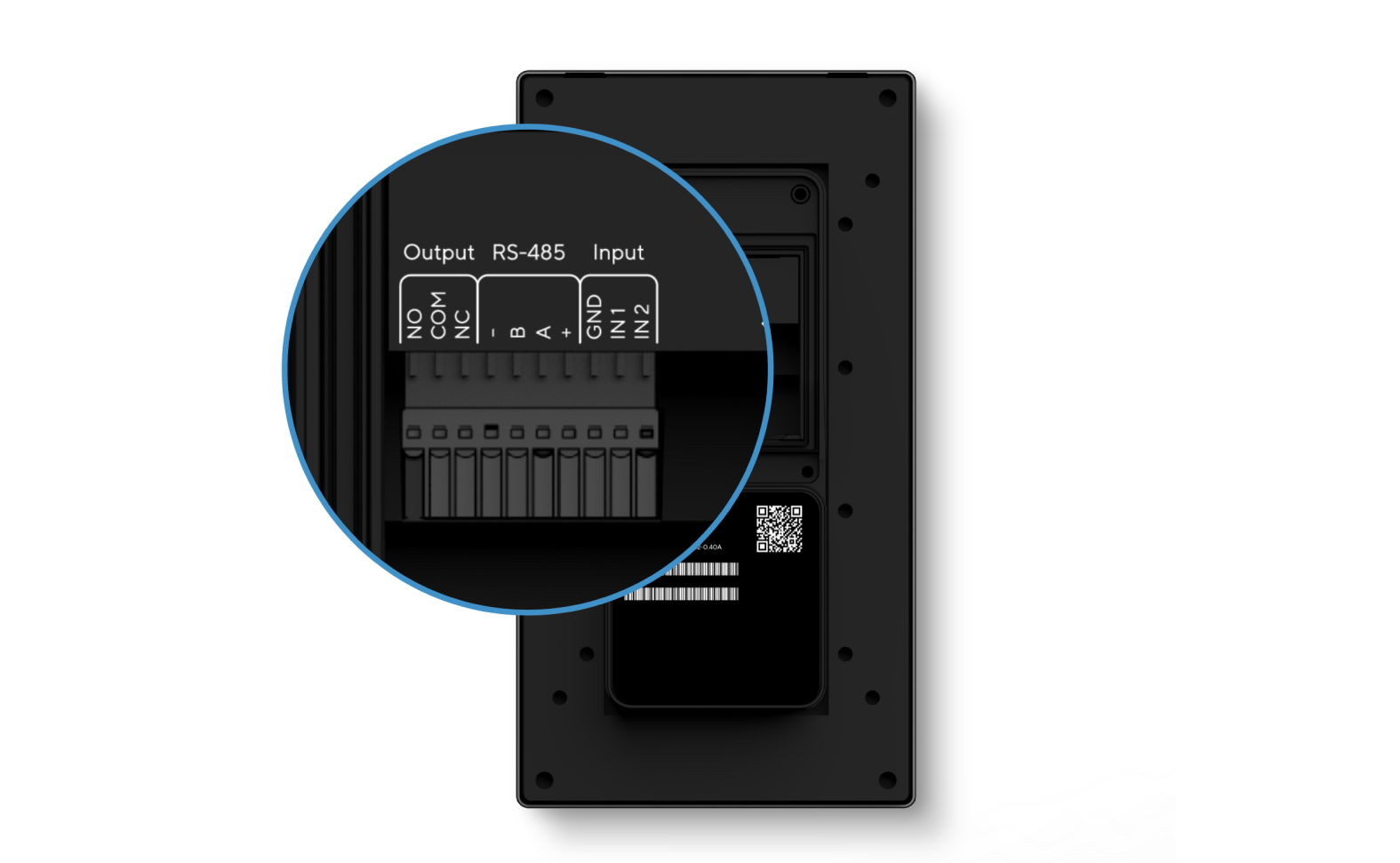 An image highlighting the RS-485 ports on the TD52 