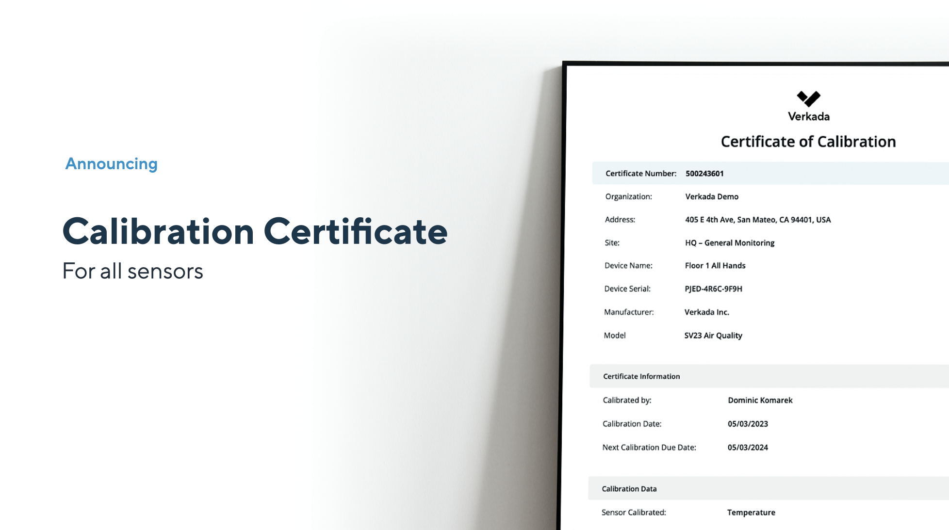 Calibration certificate hero image