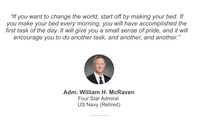 A quote and photo of William McRaven 