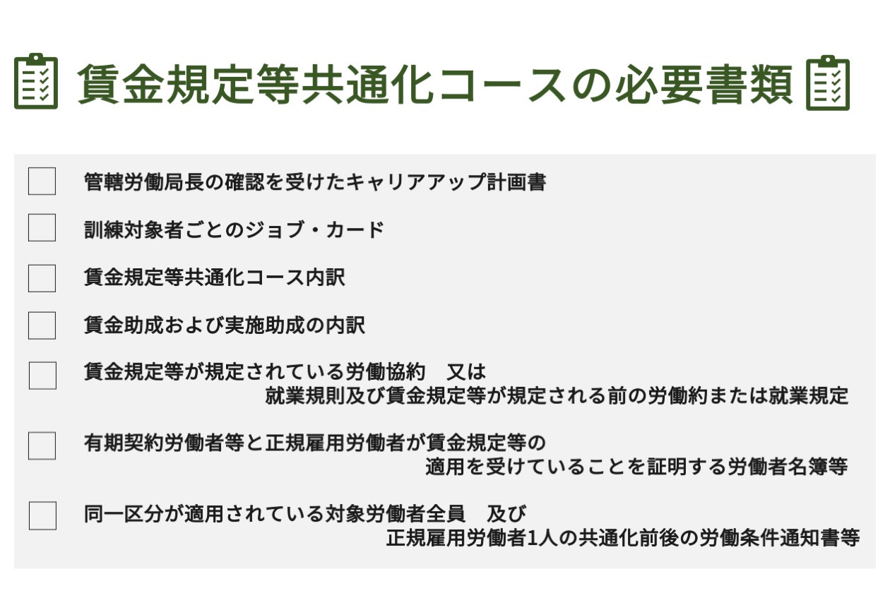 キャリアアップ助成金の必要書類