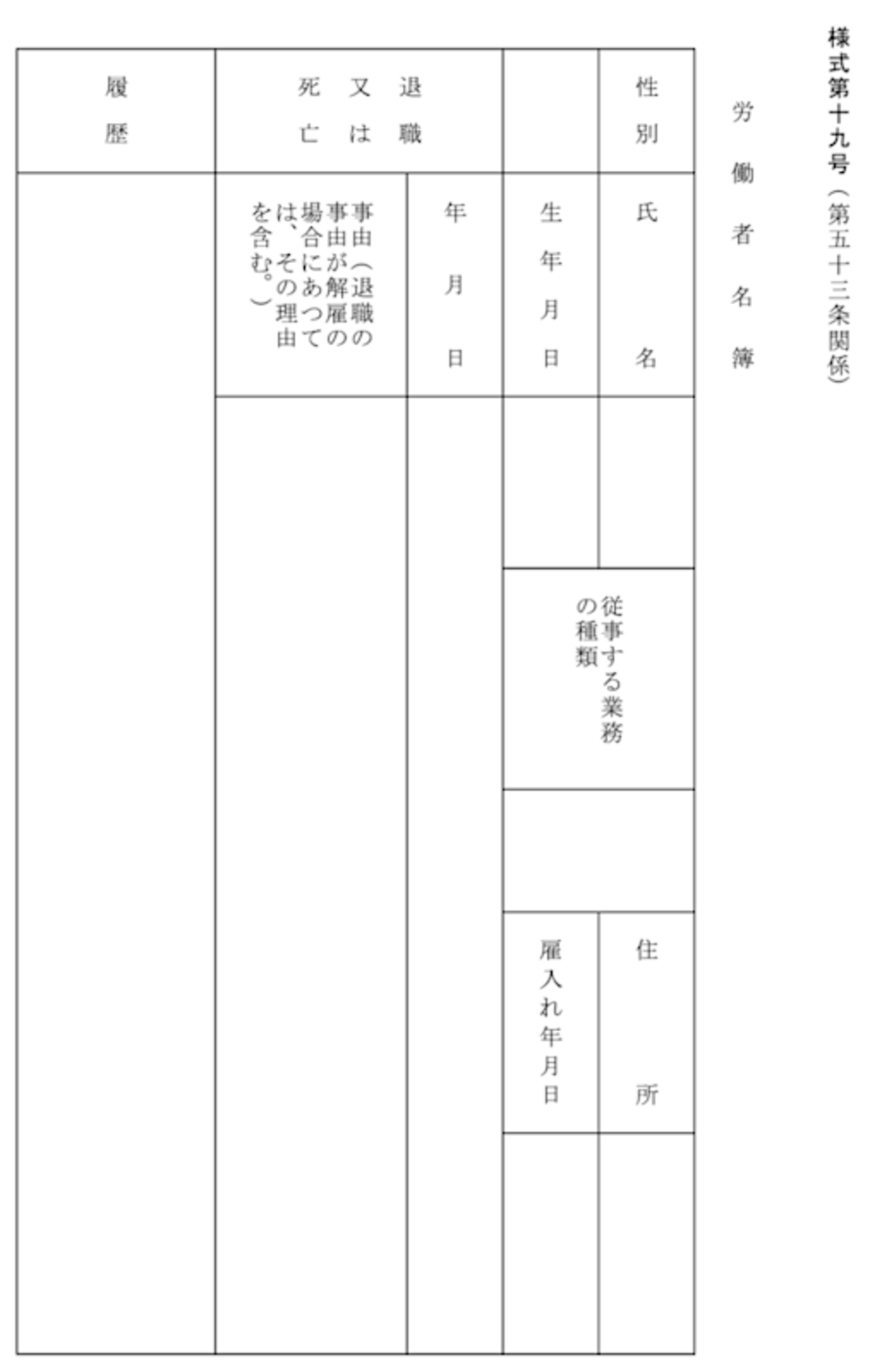厚生労働省|労働者名簿