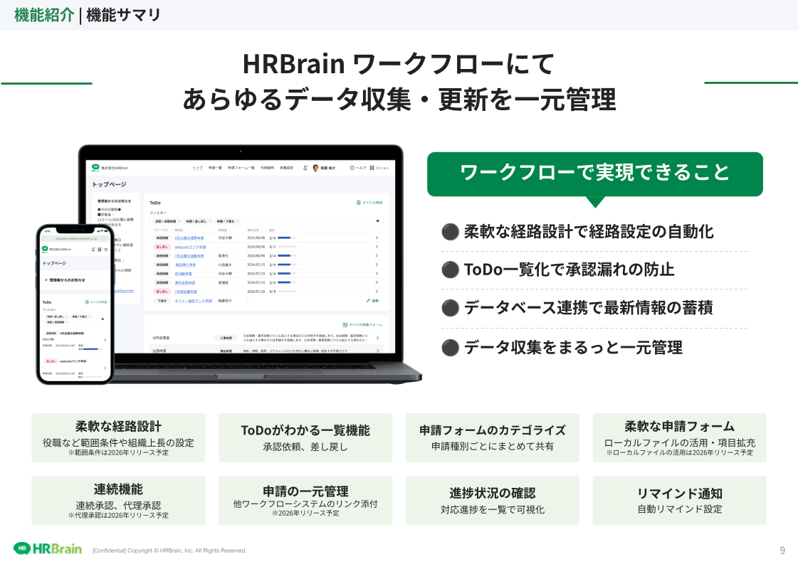 HRBrain ワークフロー お問い合わせ
