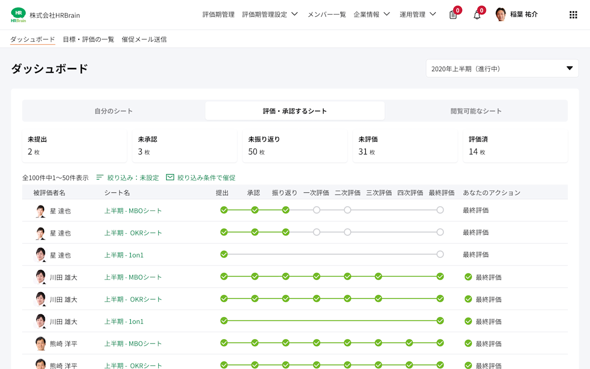 UI_人事評価_ダッシュボード