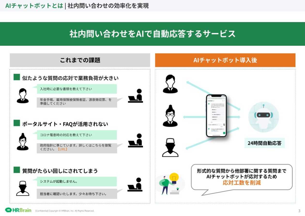 HRBrain AIチャットボット 資料ダウンロード