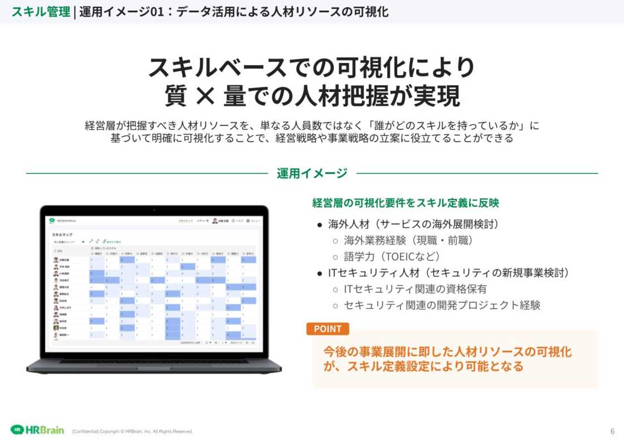 HRBrain スキル管理 資料ダウンロード