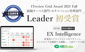 HRBrainが「ITreview Grid Award 2021 Fall」の組織サーベイ部門、モチベーション管理部門において「Leader」を初受賞
