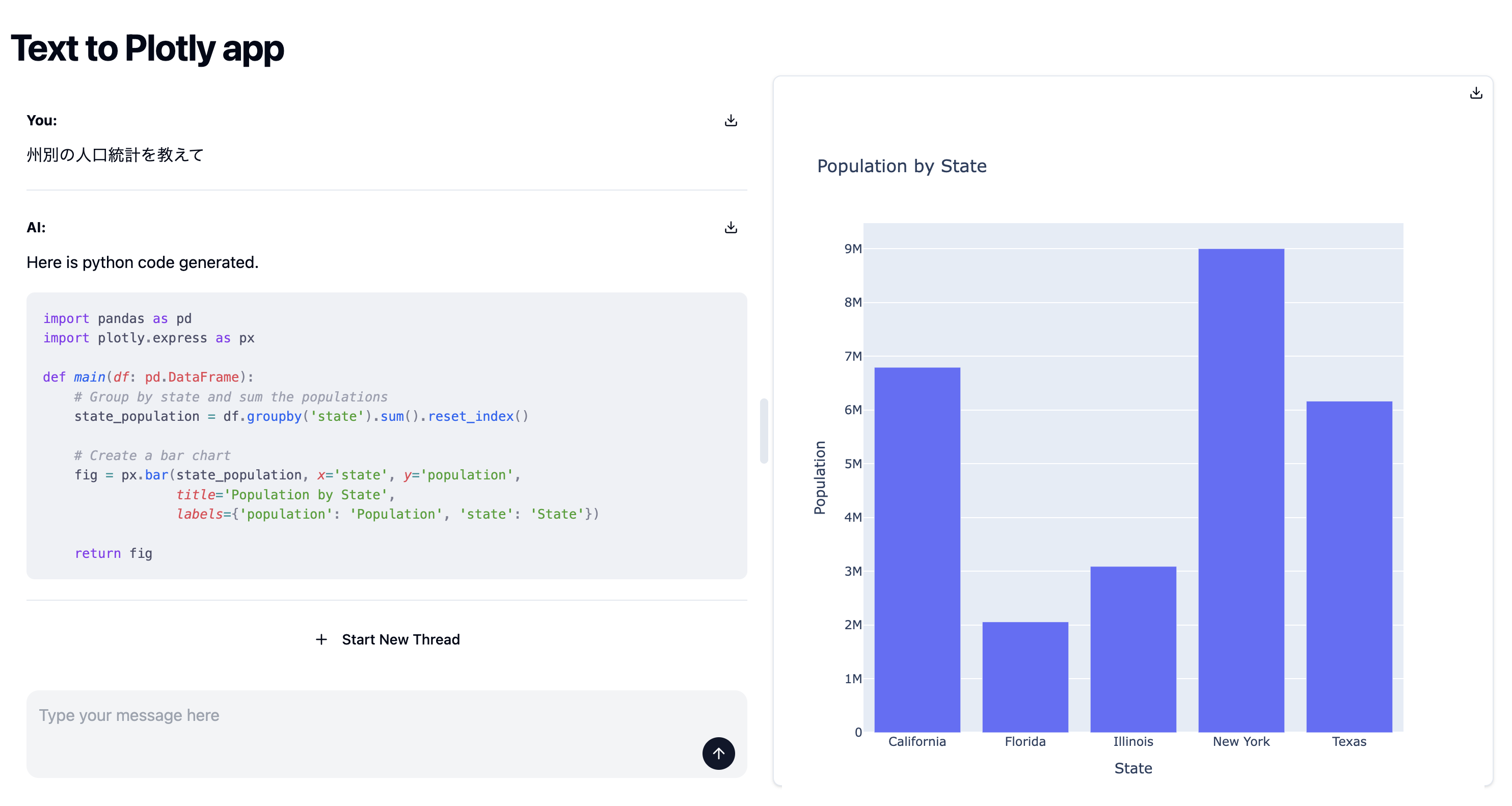 text to plotly