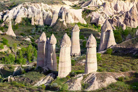 Felsformation in der Türkei im Tal der Liebe in Kappadokien.
