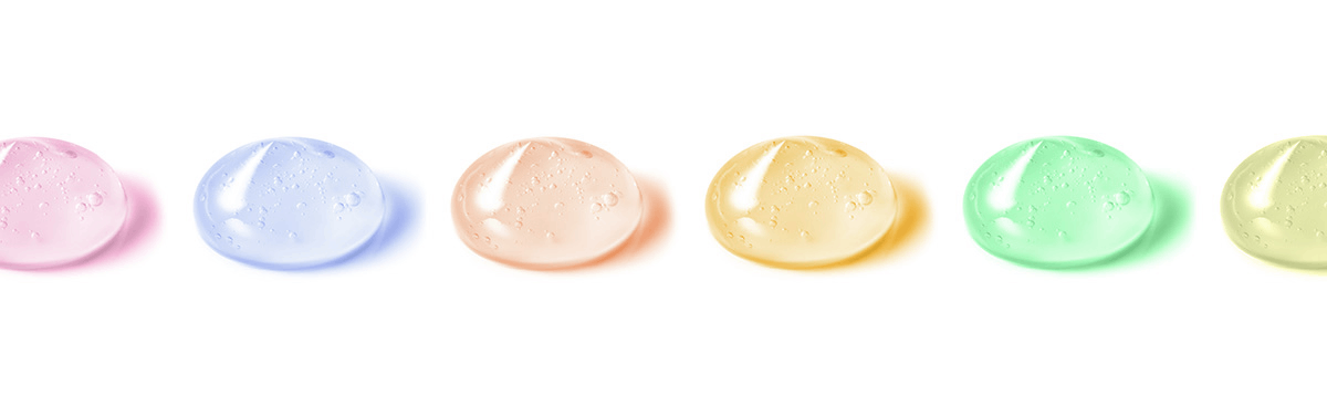 Kamagra Oral Jelly: Tropfen von Gel um bunte Oral Jellies darzustellen.