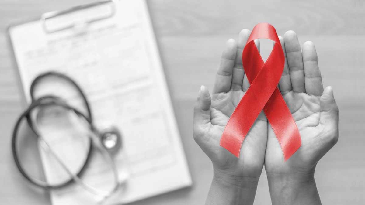 Rote Schleife (Red Ribbon) als Zeichen für Solidarität mit HIV-Infizierten.