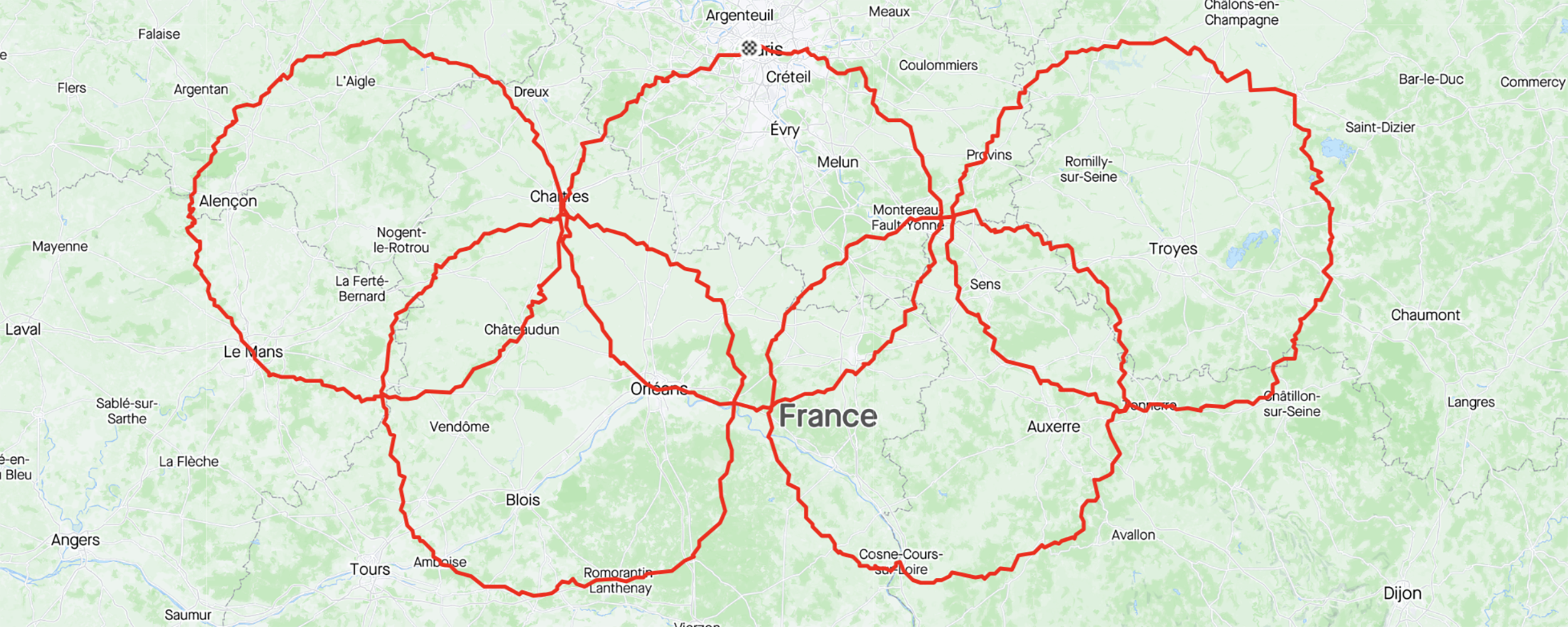French Cyclists Claim World Record for Largest GPS Drawing by Bike