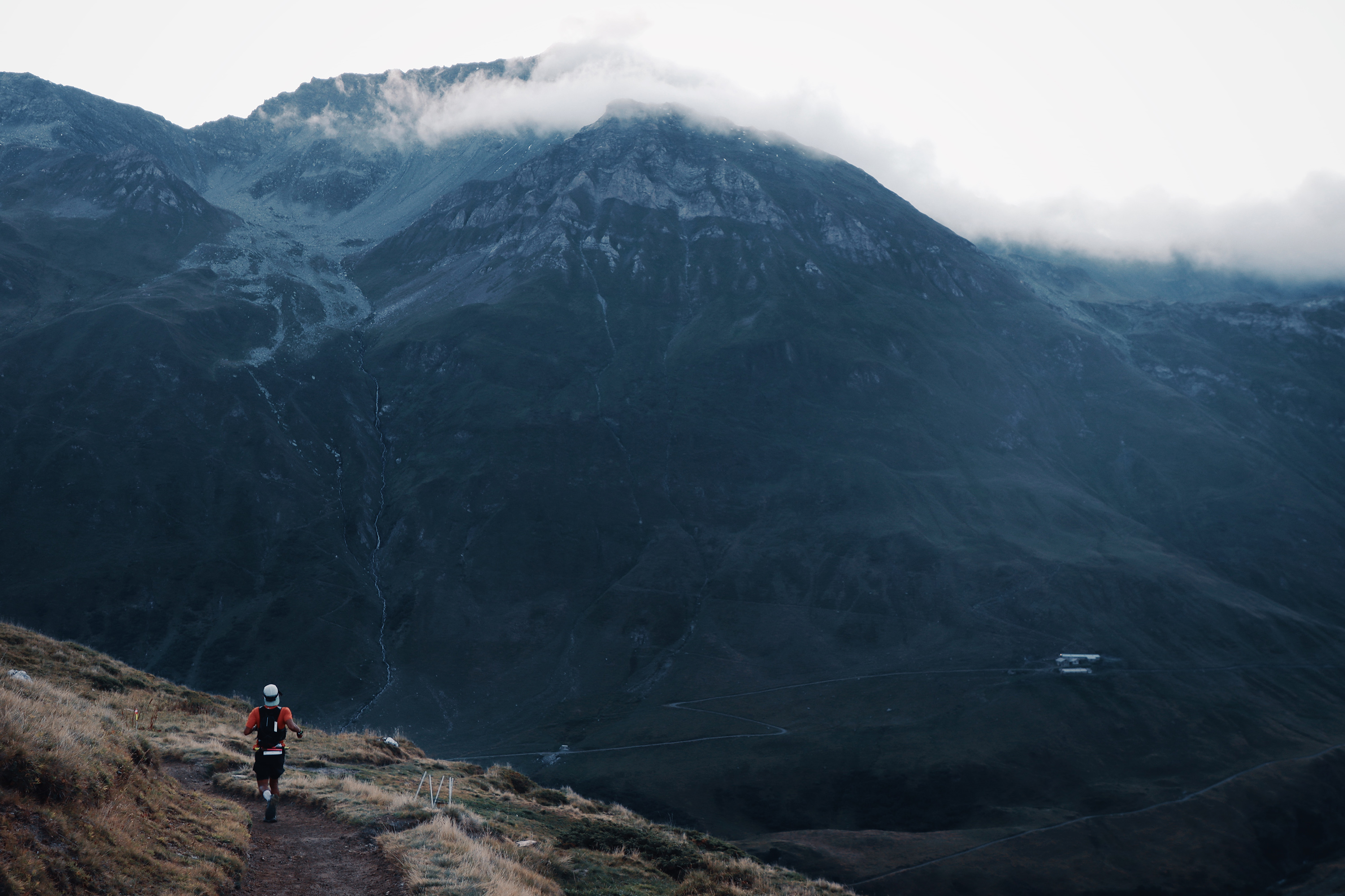 Gabriel Rueda running through big landscapes first light. Photograph: Richard Miller
