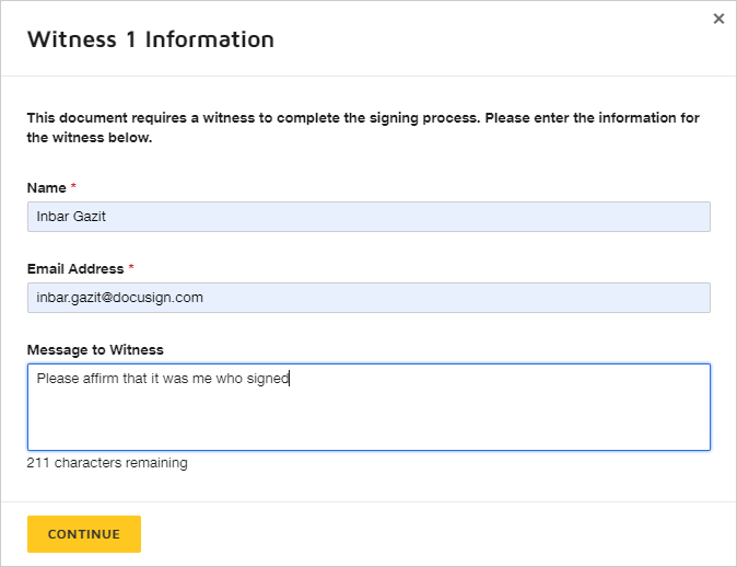 Common API Tasks🐈: Adding a witness to your envelope